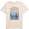 Men Life is Good Graphic Tees | Men'S Groovy Great Smoky Mountains Poster Short Sleeve Tee Putty White