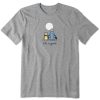 Men Life is Good Graphic Tees | Men'S Jake And Rocket Moon Short Sleeve Tee Heather Gray