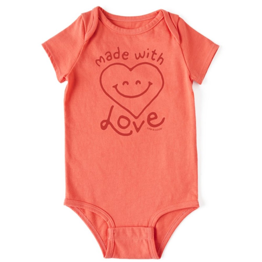 Kids Life is Good | Baby Made With Love Crusher Bodysuit Mango Orange