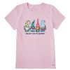 Women Life is Good Graphic Tees | Women'S Garden Gnomies Chillin' Short Sleeve Tee Seashell Pink