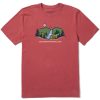 Men Life is Good Graphic Tees | Men'S Vintage Yellowstone Vista Short Sleeve Tee Faded Red