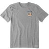 Men Life is Good Graphic Tees | Men'S Clean Whiskey Glass Crusher Tee Heather Gray