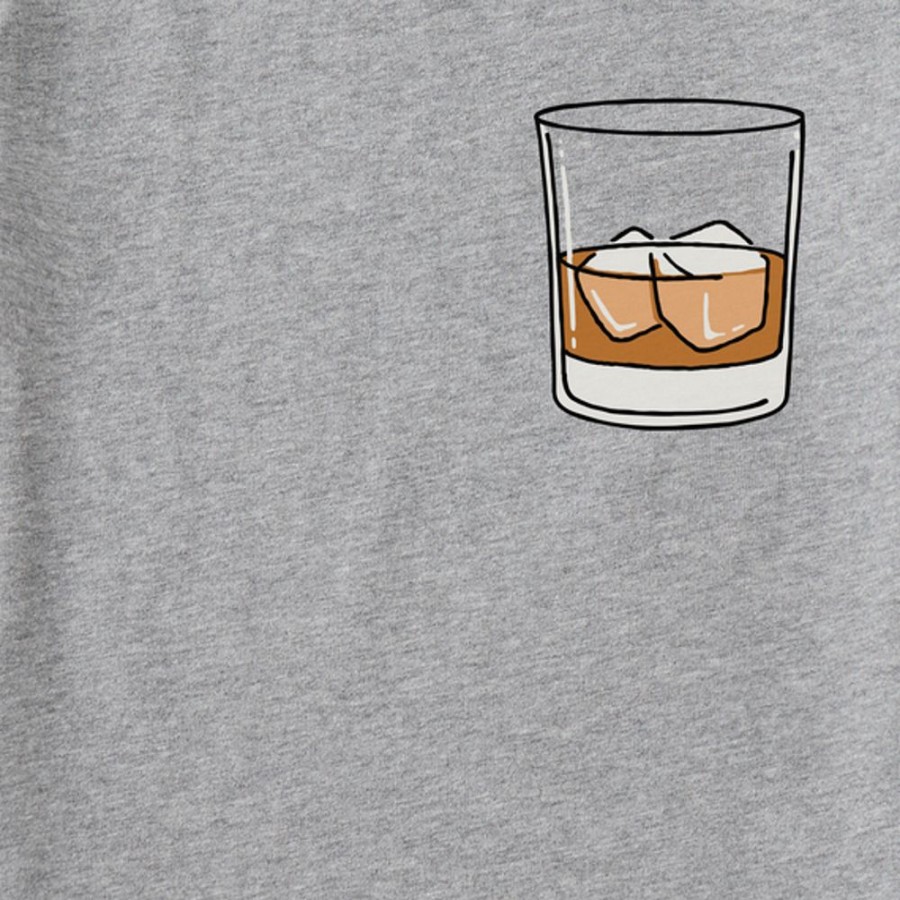 Men Life is Good Graphic Tees | Men'S Clean Whiskey Glass Crusher Tee Heather Gray