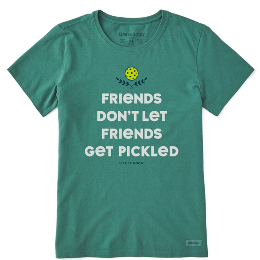 Home Life is Good Pickleball | Women'S Clean Wordsmith Pickleball Pickled Crusher Tee Spruce Green