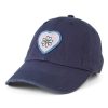 Women Life is Good Hats | Simple Daisy Heart Tattered Chill Cap Darkest Blue