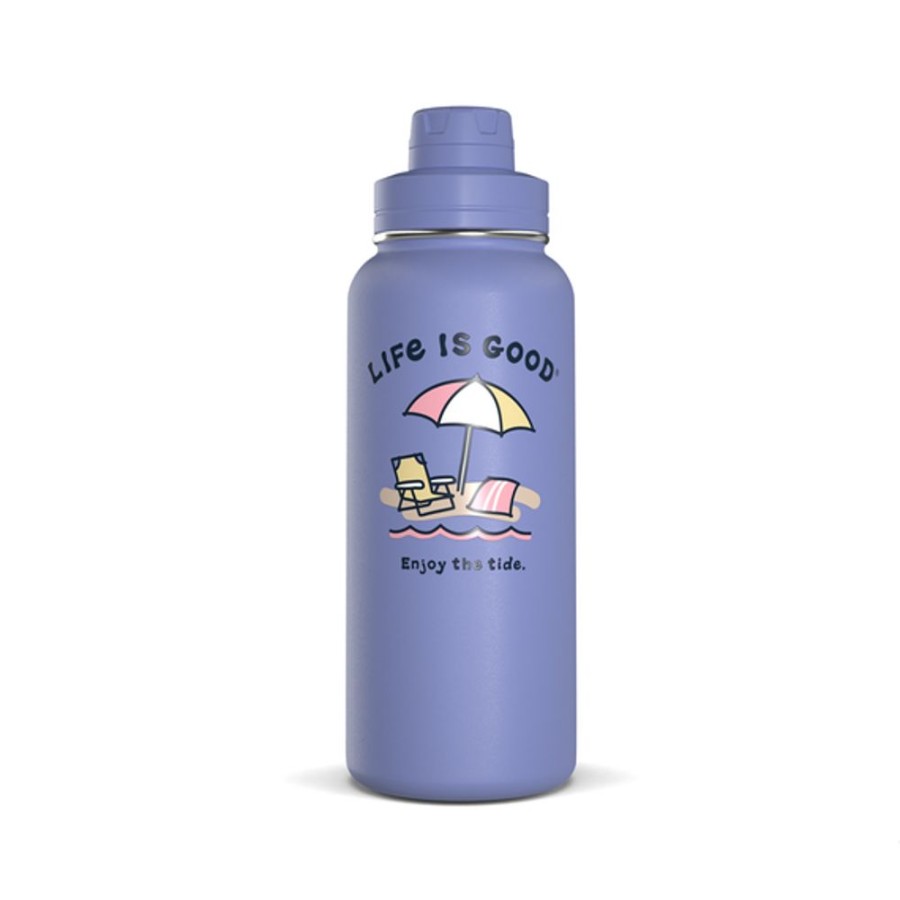 Home Hydrapeak Stainless Drinkware | Enjoy The Tide 32Oz Stainless Steel Water Bottle Iris