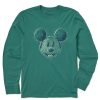 Kids Life is Good Graphic Tees | Kids Sparkle Steamboat Willie Long Sleeve Crusher Tee Spruce Green