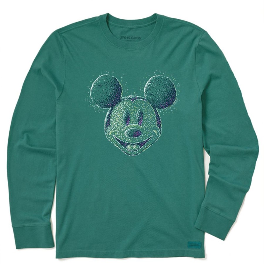 Kids Life is Good Graphic Tees | Kids Sparkle Steamboat Willie Long Sleeve Crusher Tee Spruce Green