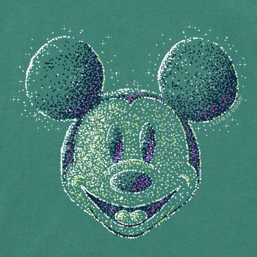 Kids Life is Good Graphic Tees | Kids Sparkle Steamboat Willie Long Sleeve Crusher Tee Spruce Green