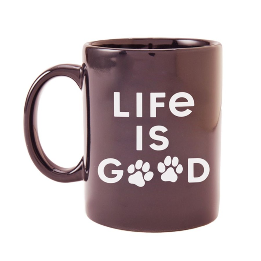 Home Life is Good Mugs | Tie Dye Life Is Good Paw Print Jake'S Mug Mahogany Brown