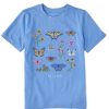 Kids Life is Good Graphic Tees | Kids Realaxed Butterflies And Wildflowers Crusher Tee Cornflower Blue