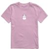 Kids Life is Good Graphic Tees | Kids Quirky Cat Snowman Crusher Tee Violet Purple