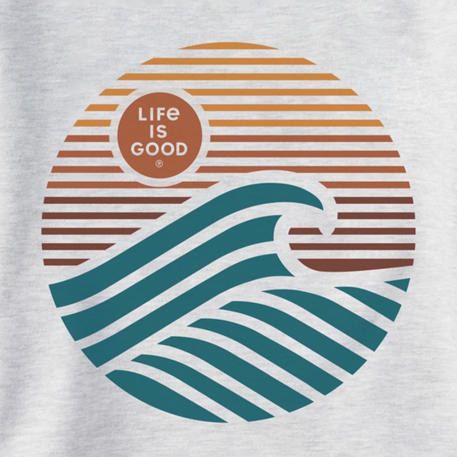 Men Life is Good Sweatshirts & Hoodies | Men'S Linear Wave Simply True Fleece Hoodie Light Heather Gray