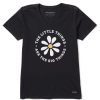 Women Life is Good Graphic Tees | Women'S Little Things Daisy Crusher Vee Jet Black