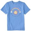 Kids Life is Good Graphic Tees | Kids Sun And Rainbow Good Energy Crusher Tee Cornflower Blue