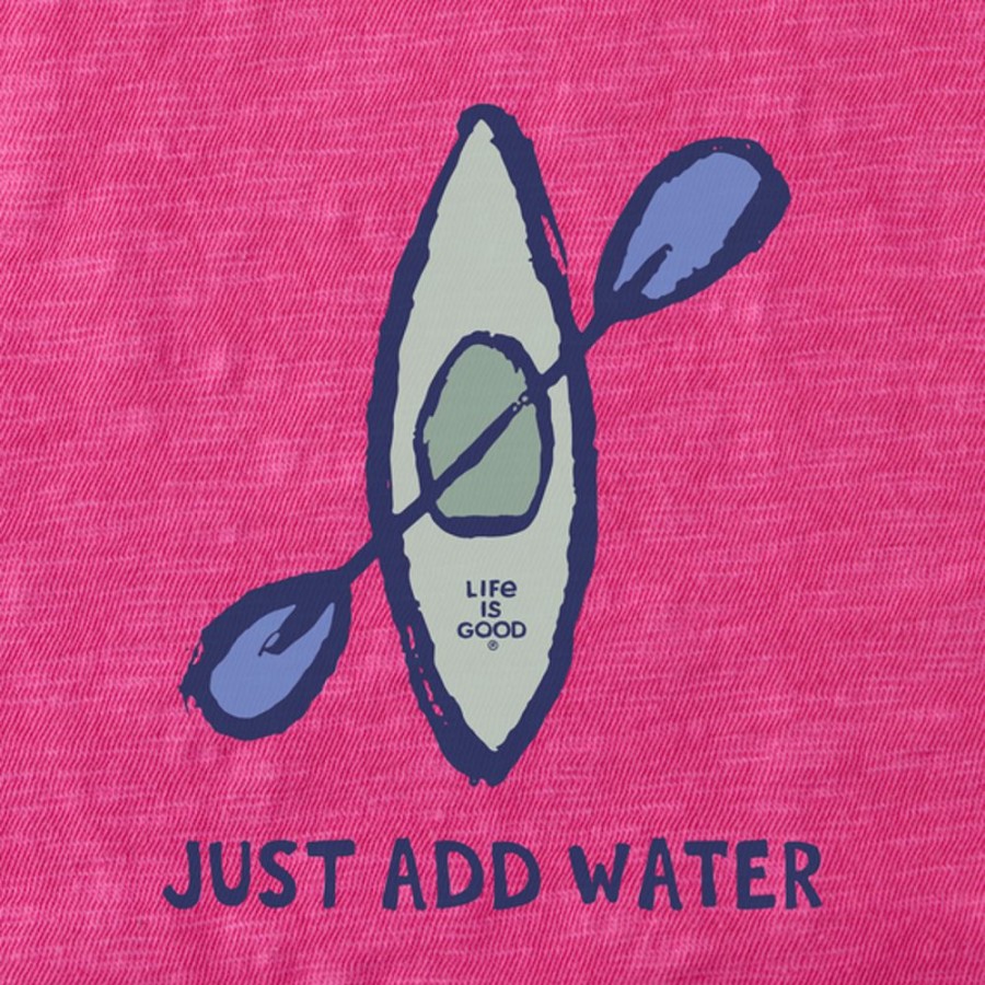 Women Life is Good Active & Slub Tops | Women'S Just Add Water Kayak Textured Slub Tank Raspberry Pink