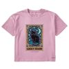 Women Life is Good Boxy Tees | Women'S Clean Lucky Stars Black Cat Tarot Boxy Crusher Tee Violet Purple