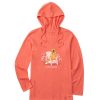 Women Life is Good Graphic Tees | Women'S Realisn'T Golden Retriever Adirondack Long Sleeve Crusher-Lite Hooded Tee Mango Orange