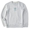 Women Life is Good Sweatshirts & Hoodies | Women'S Lig Daisy Simply True Fleece Crew Light Heather Gray