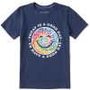 Kids Life is Good Graphic Tees | Kids Tie Dye Smile Good Day Crusher Tee Darkest Blue