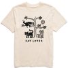 Men Life is Good Graphic Tees | Men'S Vintage Al Cat Lover Crusher Tee Putty White