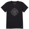 Women Life is Good Graphic Tees | Women'S Dragonfly Compass Crusher-Lite Tee Jet Black