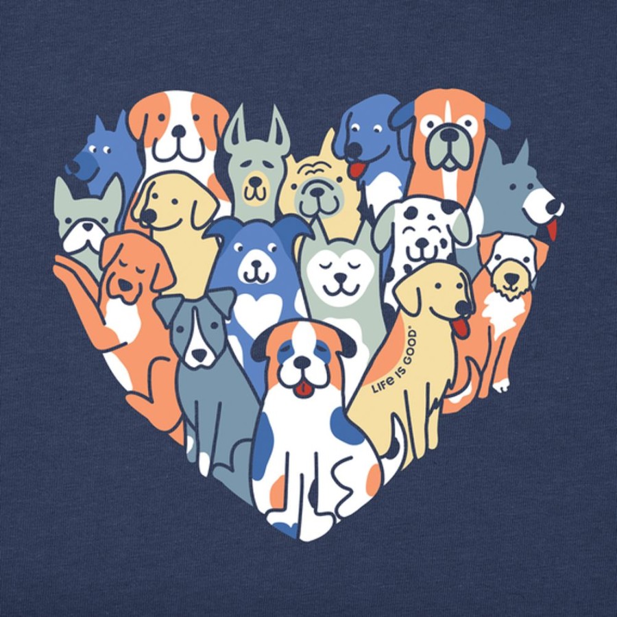 Kids Life is Good Graphic Tees | Kids Heart Of Dogs Crusher Tee Darkest Blue