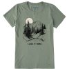 Women Life is Good Graphic Tees | Women'S I Like It Here Take It Outside Mountains Crusher Tee Moss Green