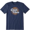 Men Life is Good Graphic Tees | Men'S Clean Circle Stripe Good Vibes Short Sleeve Tee Darkest Blue