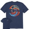 Men Life is Good Graphic Tees | Men'S Guitar Circle Psychedelic Tie Dye Crusher Tee Darkest Blue