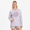 Women Life is Good Crusher-Flex Apparel | Women'S Wildflower Primal Mandala Crusher-Flex Hoodie Tunic Lilac Purple