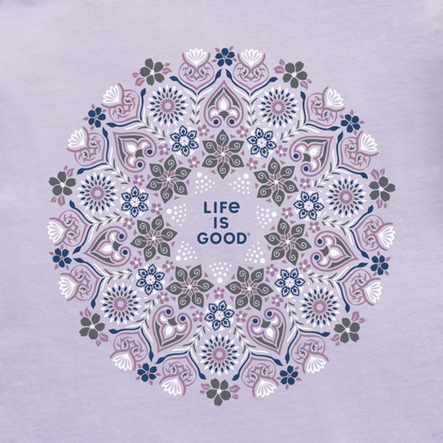 Women Life is Good Crusher-Flex Apparel | Women'S Wildflower Primal Mandala Crusher-Flex Hoodie Tunic Lilac Purple