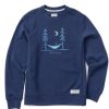 Men Life is Good Sweatshirts & Hoodies | Men'S Peace Out Simply True Fleece Crew Darkest Blue