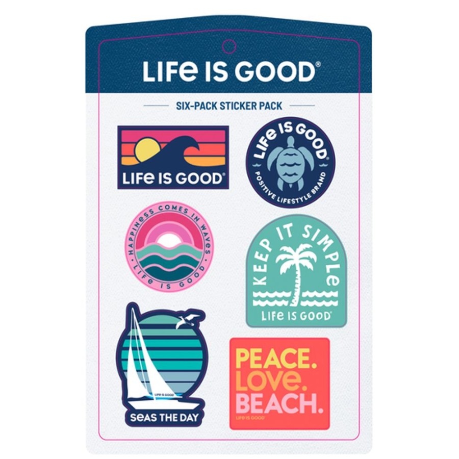 Home Life is Good Stickers & Magnets | Beach Six-Pack Sticker Pack Multi-Color