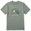 Men Life is Good Graphic Tees | Men'S Vintage Smoke Show Frog Short Sleeve Tee Moss Green