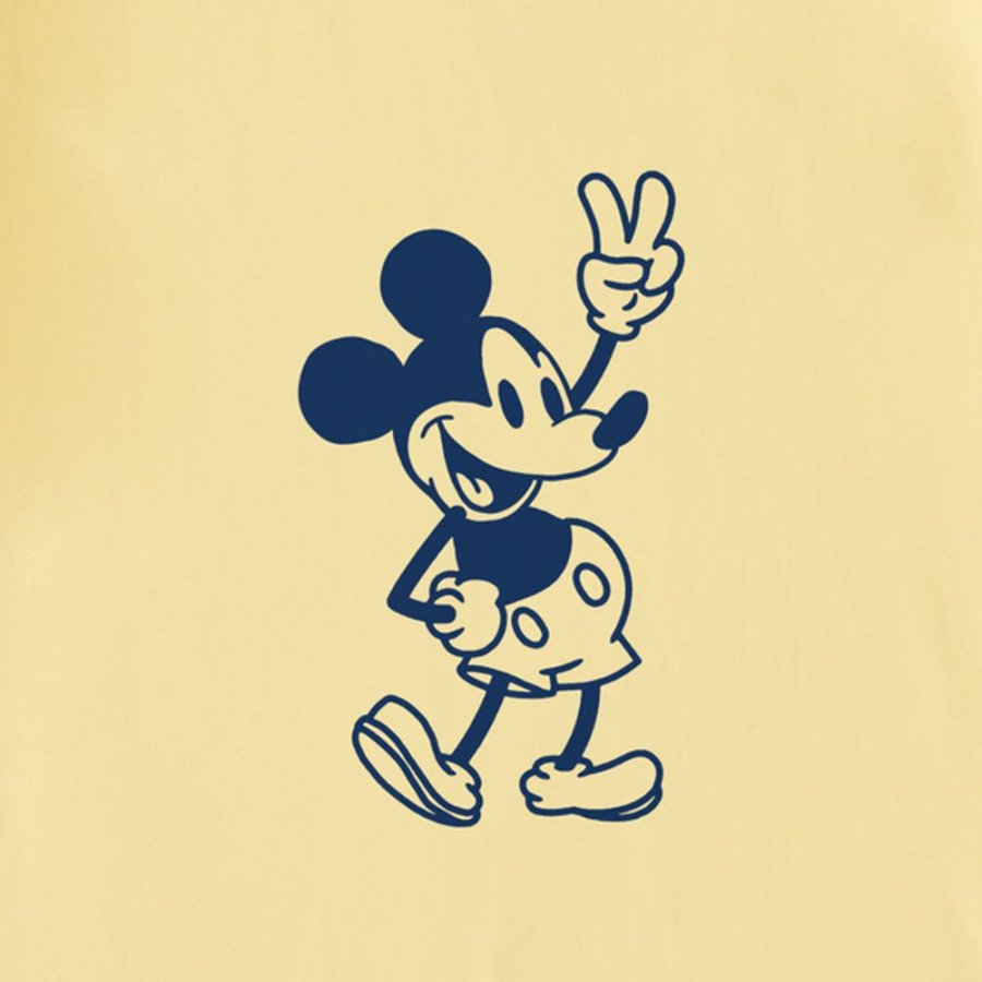 Kids Life is Good Graphic Tees | Kids Clean Steamboat Willie Peace Mini Crusher Tee Sandy Yellow