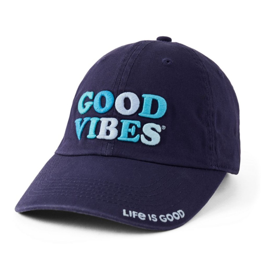 Men Life is Good Hats | Good Vibes Chill Cap Darkest Blue