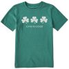 Kids Life is Good Graphic Tees | Kids Three Shamrocks Crusher Tee Spruce Green