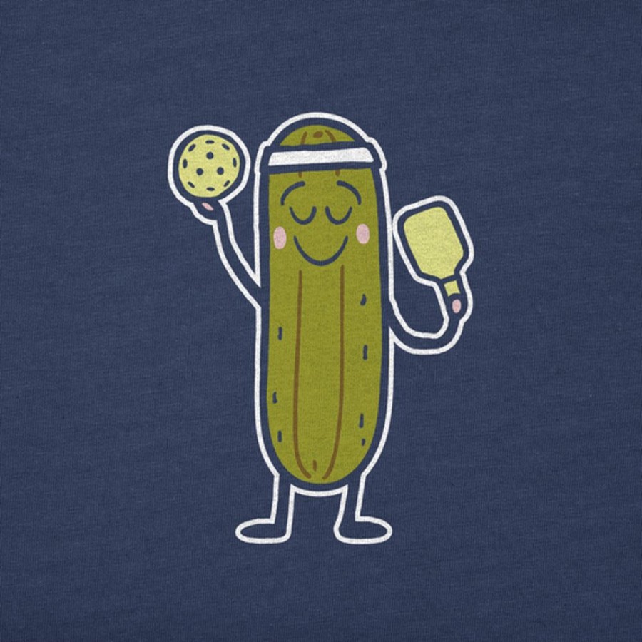 Kids Life is Good Graphic Tees | Kids Quirky Pickle Person Crusher Tee Darkest Blue