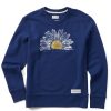 Women Life is Good Sweatshirts & Hoodies | Women'S Watercolor Daisy Simply True Fleece Crew Darkest Blue