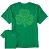 Men Life is Good Graphic Tees | Men'S Fineline Celtic Clover Crusher Tee Kelly Green