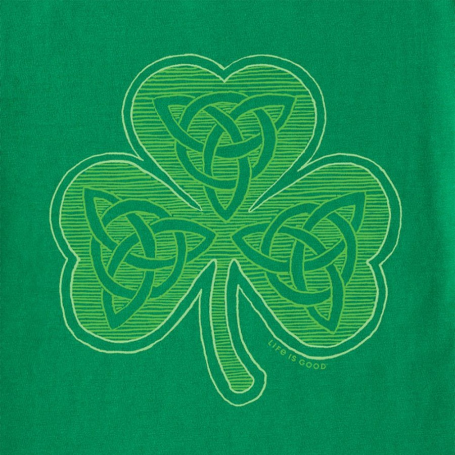 Men Life is Good Graphic Tees | Men'S Fineline Celtic Clover Crusher Tee Kelly Green