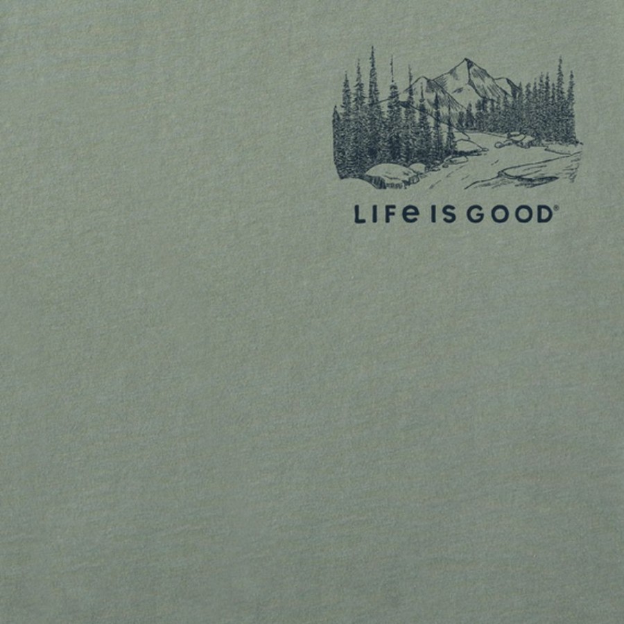 Men Life is Good Graphic Tees | Men'S Go Places Outdoor Short Sleeve Tee Moss Green