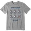 Men Life is Good Graphic Tees | Men'S Vintage Tabby Al Cat Tricks Crusher Tee Heather Gray