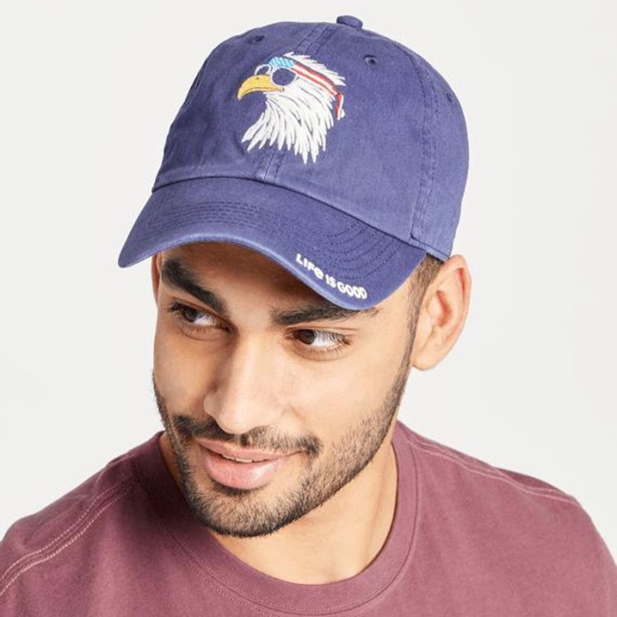 Men Life is Good Hats | America Eagle Chill Cap Darkest Blue