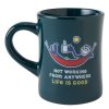 Home Life is Good Mugs | Not Working Hammock Diner Mug Spruce Green