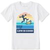 Kids Life is Good Graphic Tees | Kids Clean Stripey Dock Jump Crusher Tee Cloud White