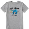 Kids Life is Good Graphic Tees | Kids Tie Dye Chill Out Sloth Crusher Tee Heather Gray