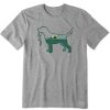 Men Life is Good Graphic Tees | Men'S Clover Dogscape Short Sleeve Tee Heather Gray