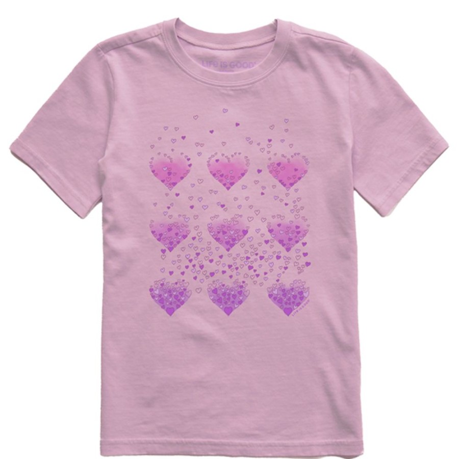 Kids Life is Good Graphic Tees | Kids Etching Heart Of Hearts Crusher Tee Violet Purple